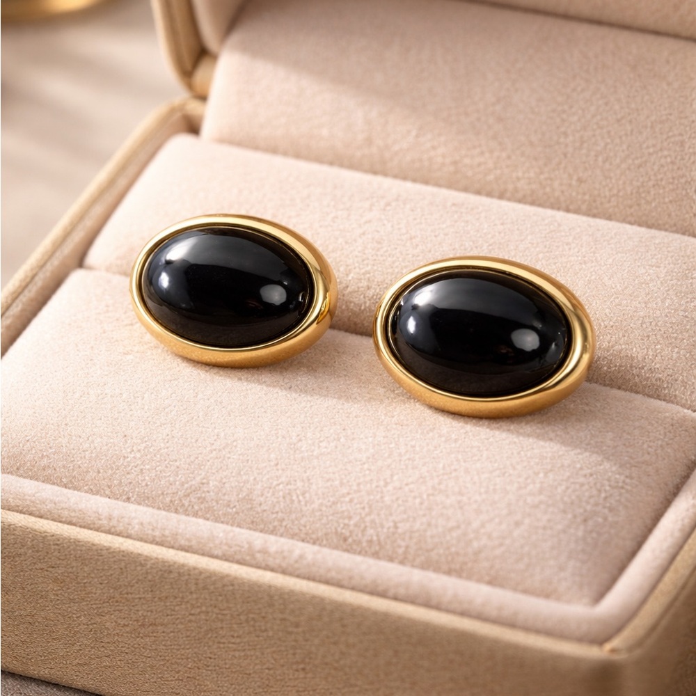 Trifari Gold Textured Oval Earrings